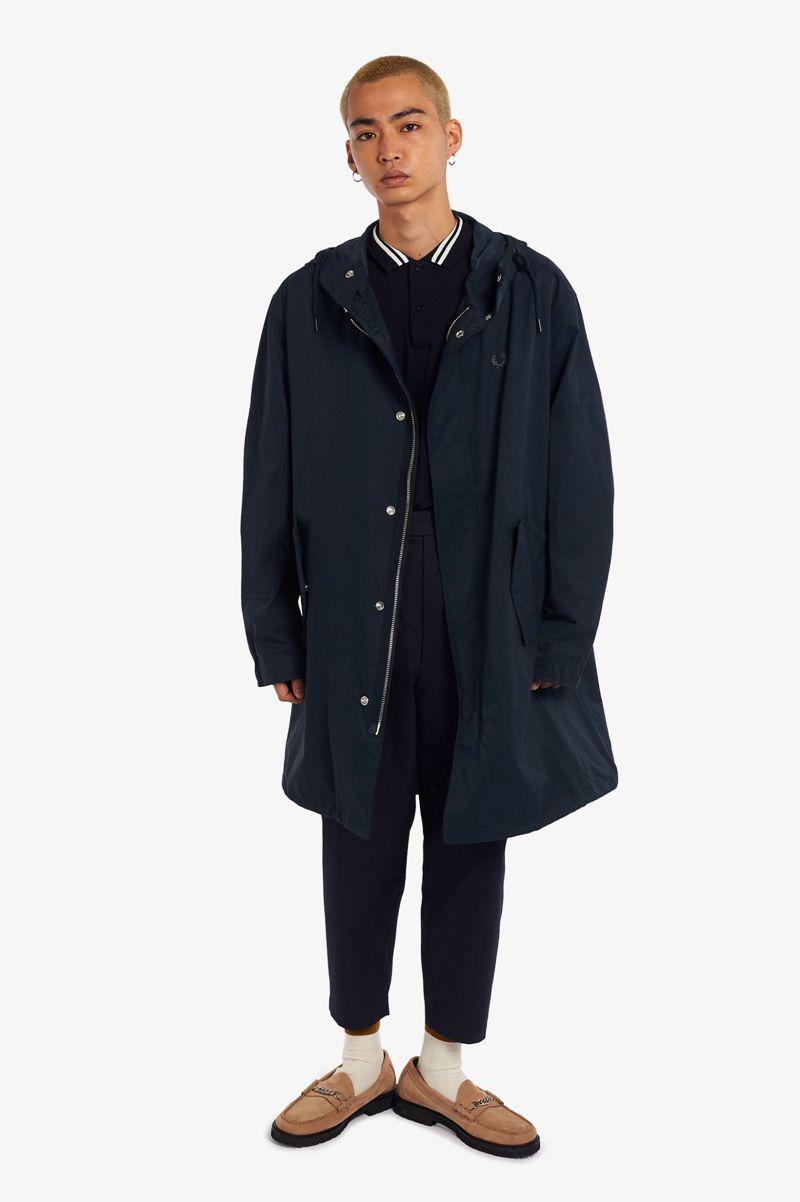 Navy Fred Perry Shell Parka Men's Jackets | PH 1240BEXC